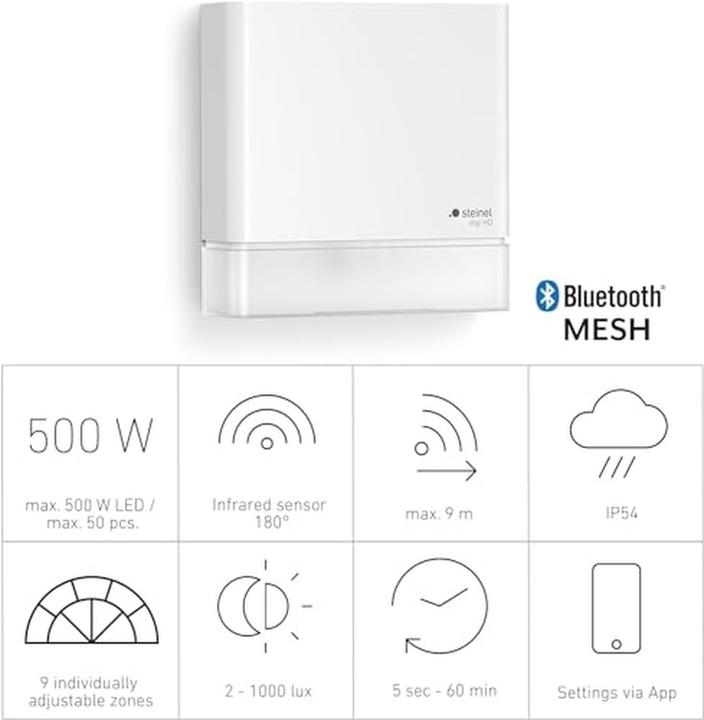 Produktbild Steinel Bewegungsmelder IS 180 DIGI HD WS 180' weiss Bluetooth (9 m)