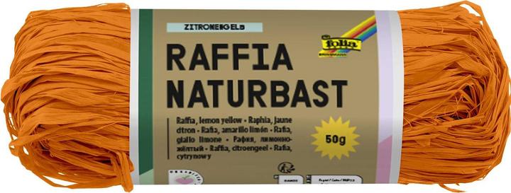 Produktbild Folia Bringmann Naturbast Raffia 50g Orange