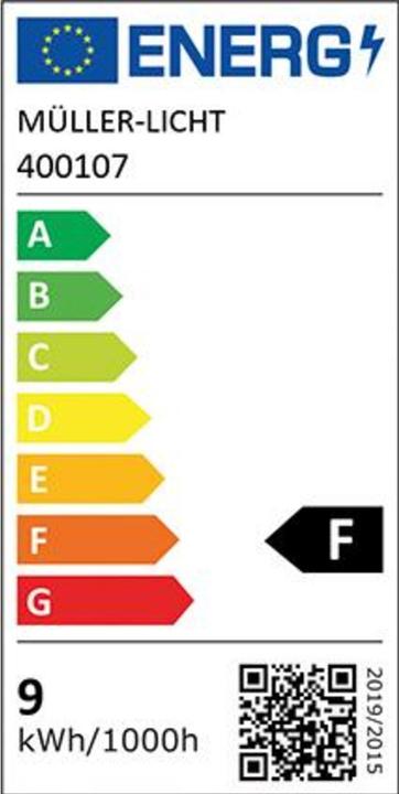 Energy Label Müller Licht LED tube with 8.5 Watt, G13, 600mm, warm white (G13, 950 lm, 1x)