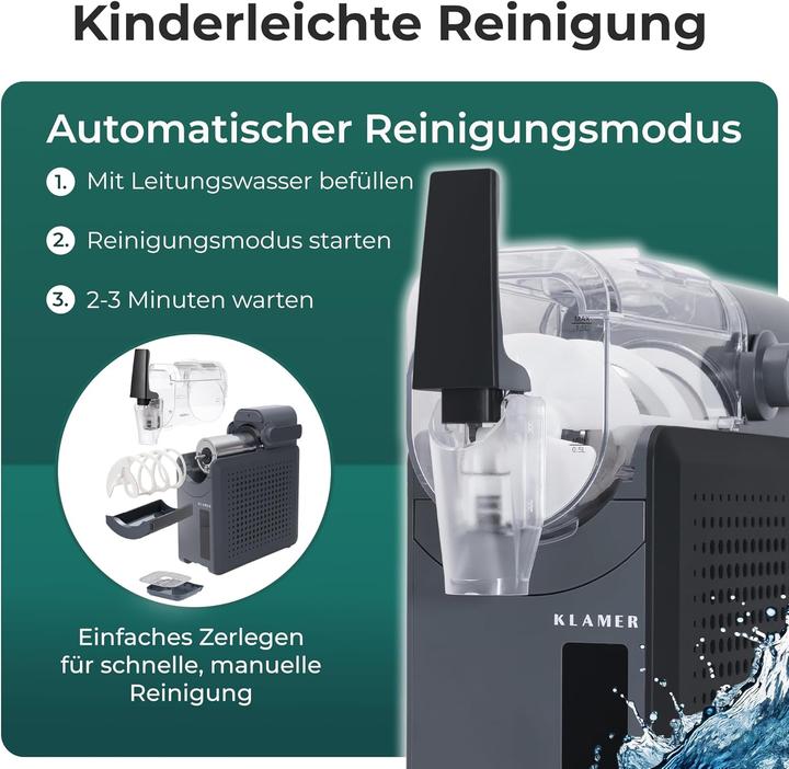 Image du produit KLAMER Slush Maschine, mit 5 voreingestellten Programmen: Slushie, Cocktail, Milchshake, Frappé…