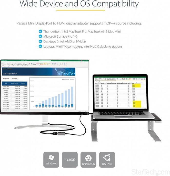 Image du produit StarTech .com Adaptateur Mini DisplayPort vers HDMI (HDMI, Mini DP, 1.50 cm)