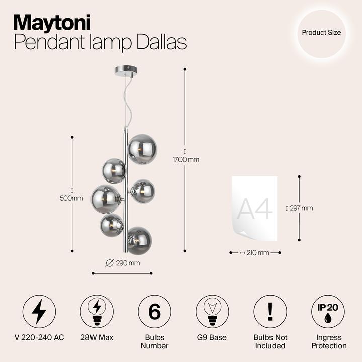 Image du produit Maytoni Dallas Suspension, lampe à suspendre 6x G9 Chrome (G9)