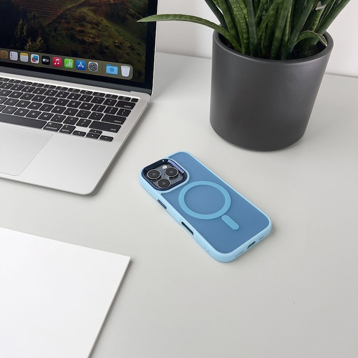 Actual product image Wozinsky Fashion Case MagSafe for Samsung Galaxy S25 - Blue (Samsung Galaxy S25)