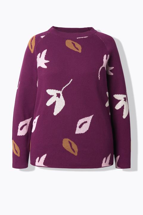 Produktbild Ulla Popken Pullover, Blätter, U-Boot-Ausschnitt, Langarm (46, 48)