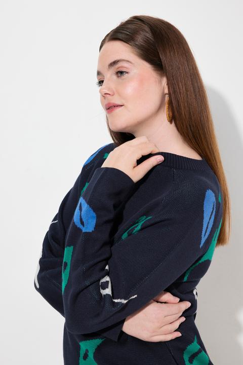 Produktbild Ulla Popken Pullover, Blätter, U-Boot-Ausschnitt, Langarm (46, 48)