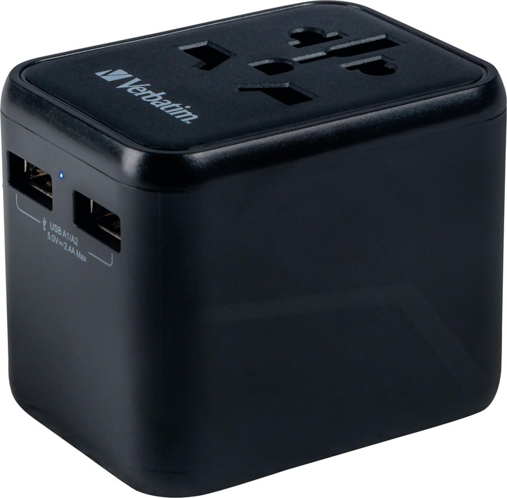 Productafbeelding Verbatim Universele reisadapter met 2 x USB-A poorten