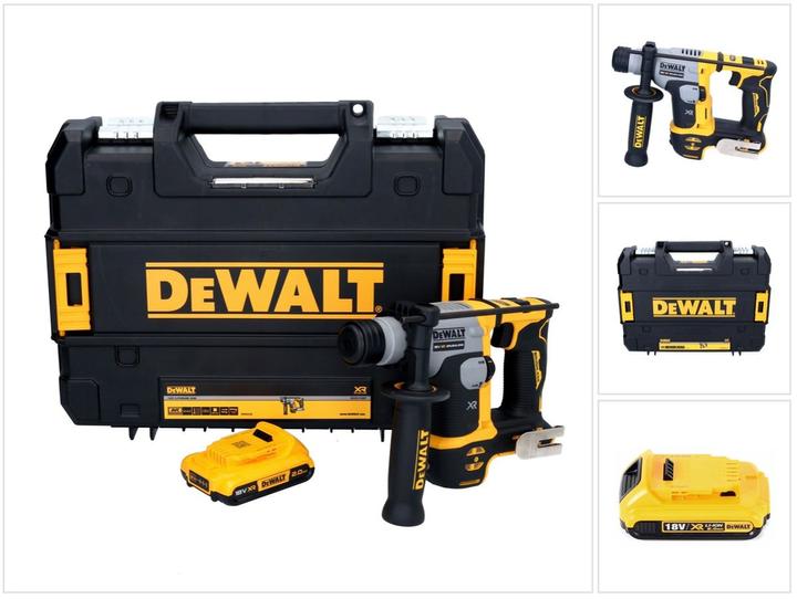 Produktbild DeWalt DCH 172 Akku Bohrhammer 18 V 16 mm 1,4 Joule SDS plus Brushless + 1x Akku 2,0 Ah + TSTAK - oh (Akkubetrieb)