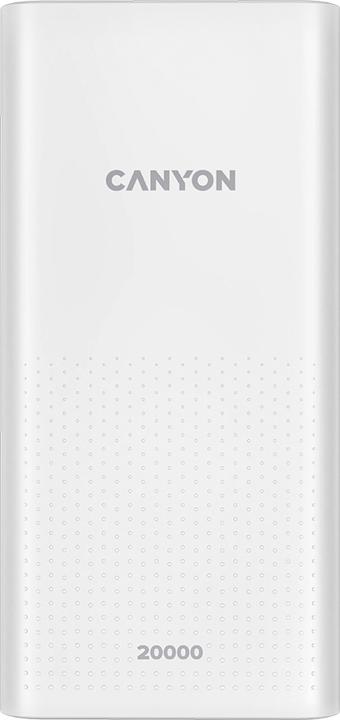 Produktbild Canyon Power bank PB-2001 20000 mAh White (20000 mAh, 20 W, 74 Wh)