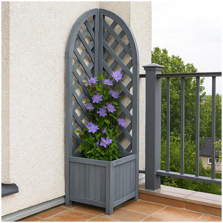 Image du produit HTI-Living Jardinière avec treillis Heidi Gris