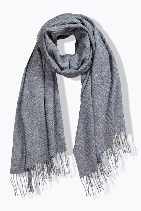 Produktbild Ulla Popken Plissee-Strickschal, meliert, Fransen