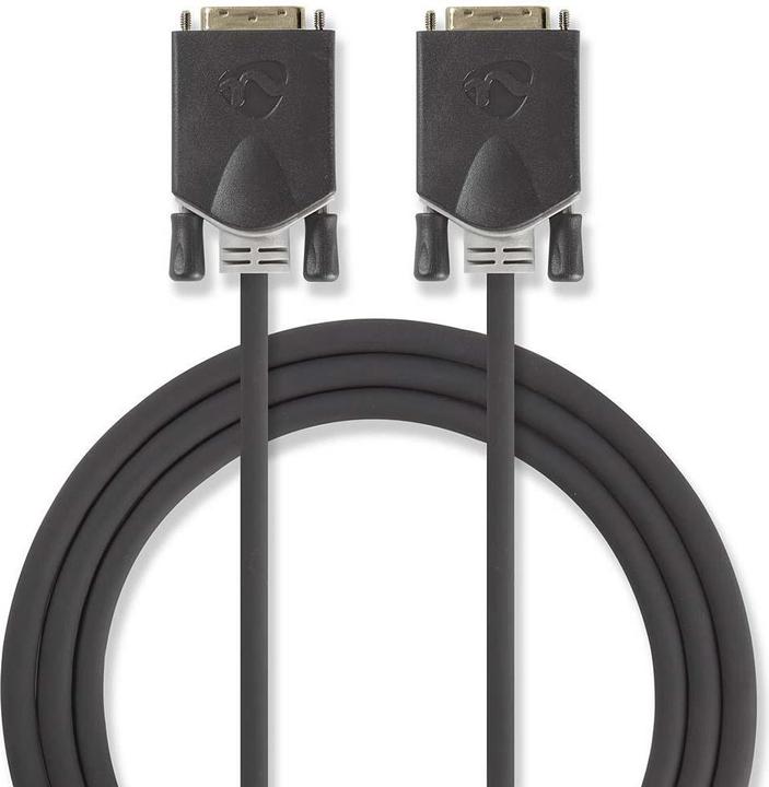 Actual product image Nedis DVI cable - DVI-D 24 +1-pin socket - 2 m - PVC - anthracite (2 m)