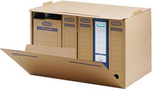 Actual product image Elba Archive container tric system, natural brown made of sturdy corrugated cardboard, with closure flap (A4)