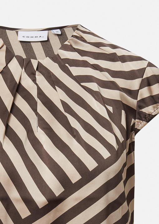 Produktbild Comma Bluse Satinbluse mit Raffung und All-over-Print (42)