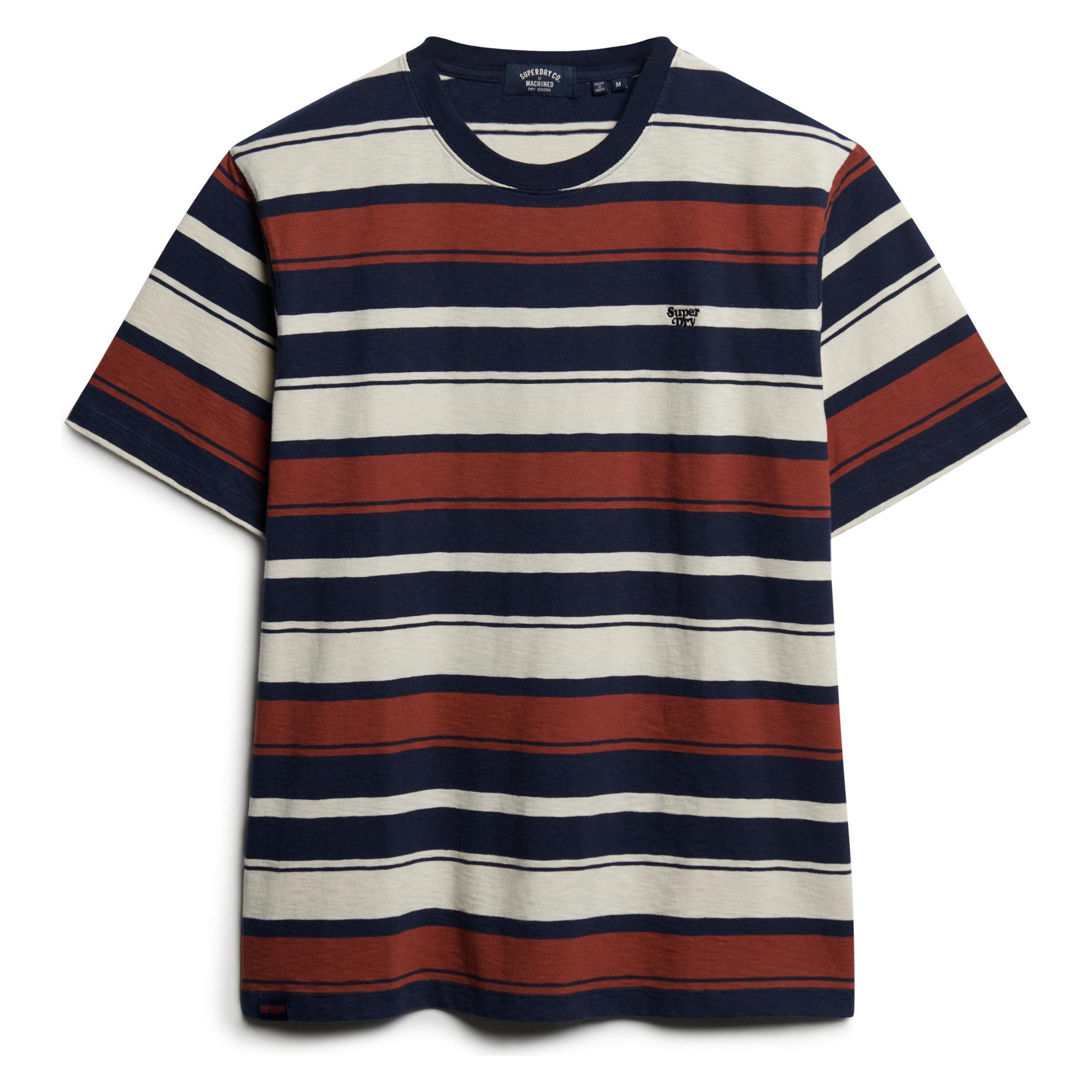 Superdry, Herren, Shirts, Lässig Geschnittenes T-Shirt Mit Streifen, Blau, (Xxl)
