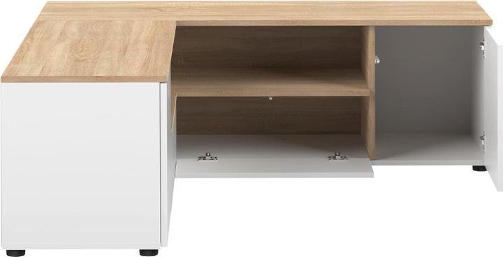 Immagine prodotto Temahome Porta TV angolare bianco e rovere (40 x 46 cm)