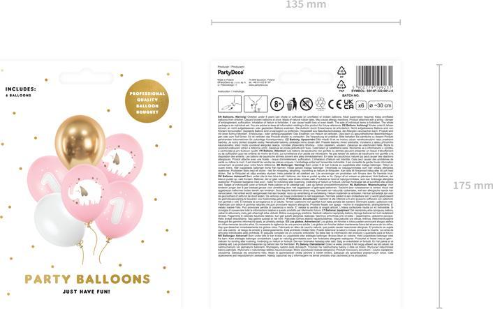 Immagine prodotto Partydeco Palloncini assortiti - rosa 1 anno (6 pz.) (6 x)