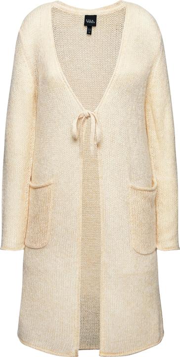 Image du produit Ulla Popken Long cardigan à encolure en V, cordon et manches longues. Bords roulottés. (56)