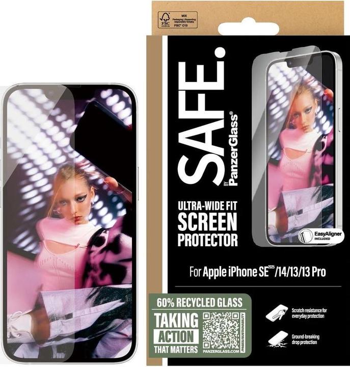 Produktbild PanzerGlass Safe. (1 Stk., Apple iPhone 13, Apple iPhone 13 Pro, Apple iPhone 14, Apple iPhone 16e)