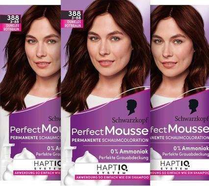 Actual product image Schwarzkopf Perfect Mousse Schaumcoloration (388 Dark reddish brown)