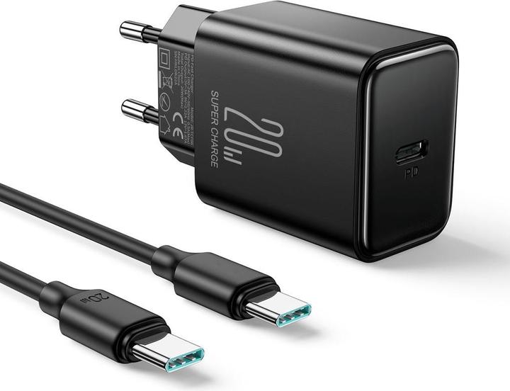 Actual product image Nextbatt 20W Fast Charger PD + 60W USB-C cable, 1m - Black (20 W)