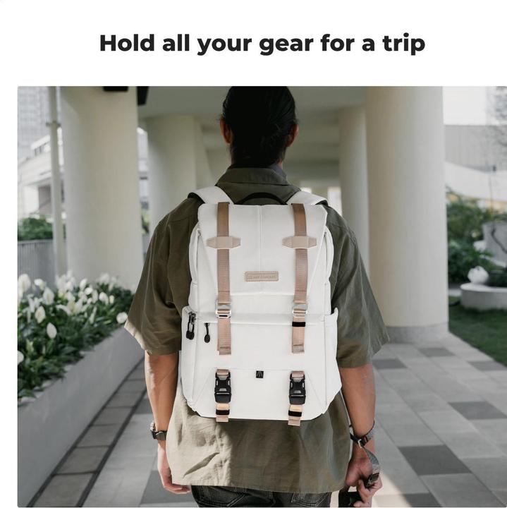 Actual product image K&F Concept Backpack 20L Urban Wander 01 (Beige) (Photo backpack, 20 l)