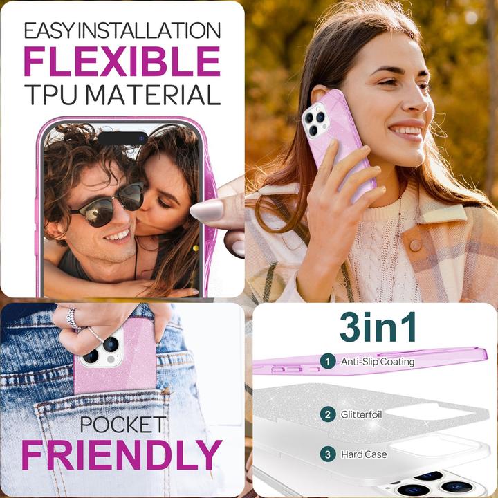 Produktbild Nalia Glitzer Hybrid Hülle (Apple iPhone 16 Pro)