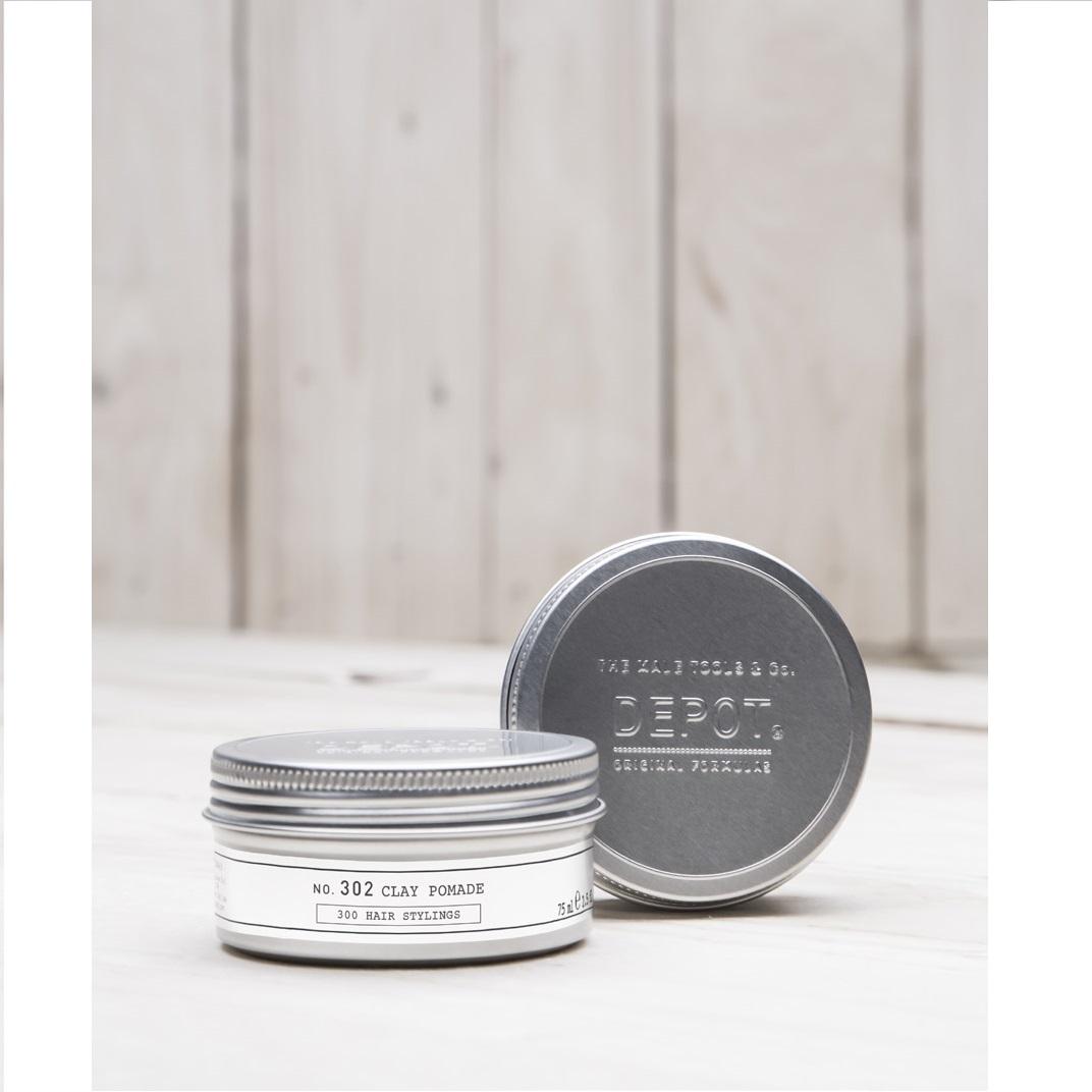 Thumbnail - Depot, Haargel + Haarwachs, No. 302 Clay Pomade 75 ml (Haargel, Haarpomade, 75 ml)