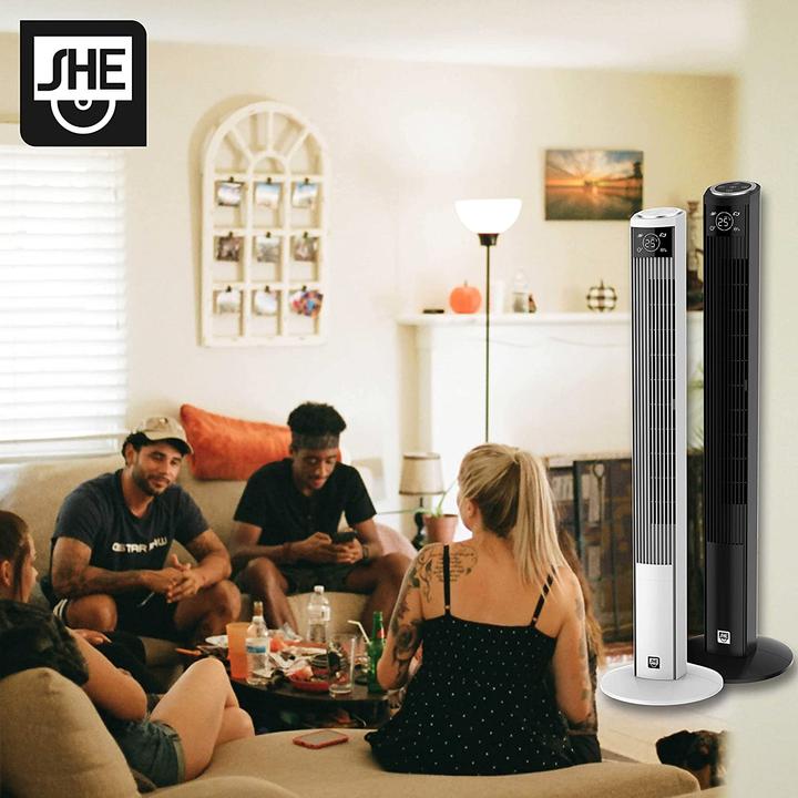 Produktbild SHE s.r.l. Turmventilator, Schwarz (50 dB)