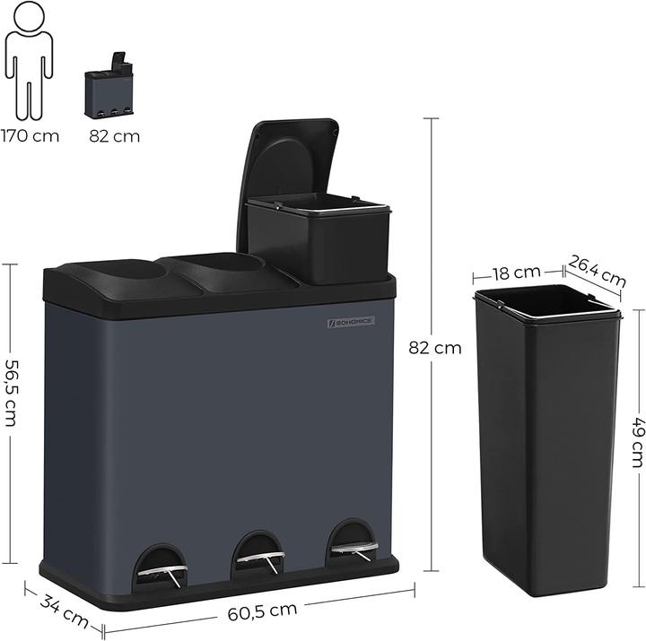 Actual product image Songmics Rubbish bin (54 l)