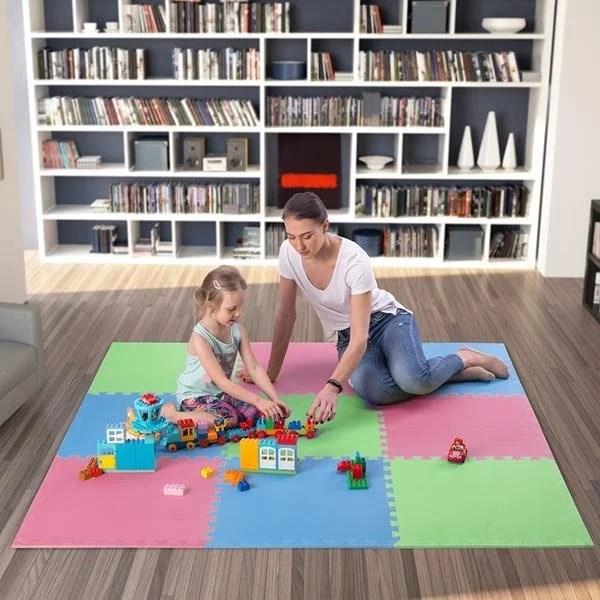 Produktbild One Faltmatte für das Training Fitness MP10 grün-blau-rot, 60x60x1,0cm (9 Teile) (10 mm)