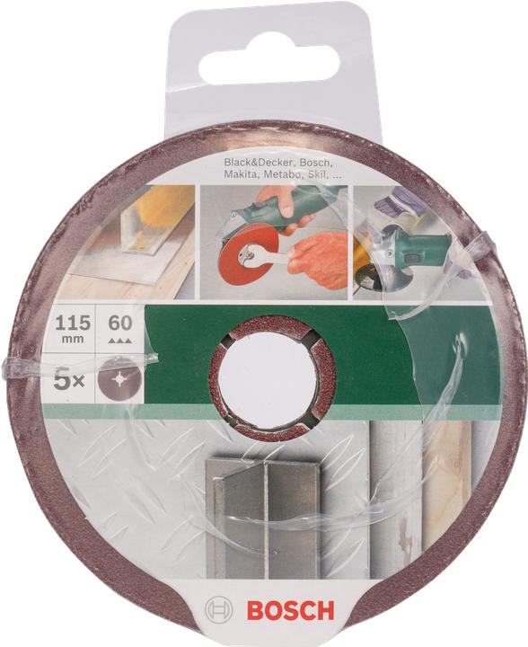 Actual product image Bosch Zubehör 5-piece fibre disc set for angle grinders, corundum D = 115 mm K = 60 5 pcs. (60)