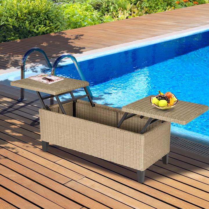 Produktbild Outsunny 2in1 Gartentisch mit Stauraum