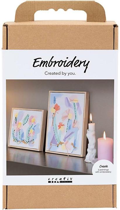 Creativ Company Craft Kit Embroidery - Pictures - pastel colours (977862)