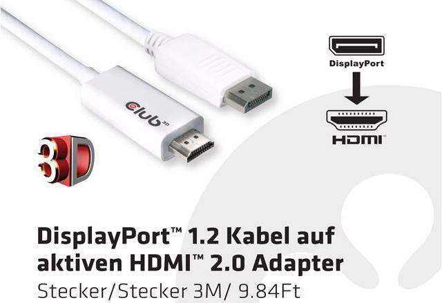 Immagine prodotto Club 3D DisplayPort — HDMI (Typ A) (3 m, DisplayPort, HDMI, 2.0)