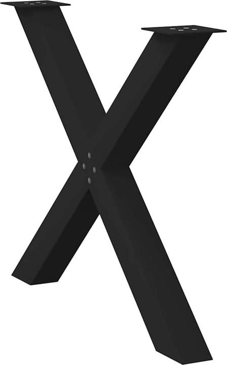 Produktbild VidaXL Esstischbeine X-Form 2 Stk. Schwarz 90x(72-73) cm Stahl Tischbein