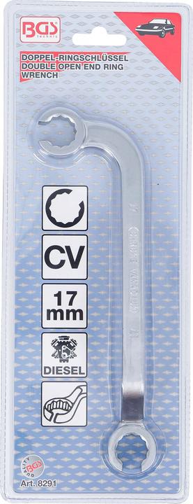 Image du produit BGS Clé à oeil ouverte pour tuyaux d’injection diesel 17 mm (17 mm)