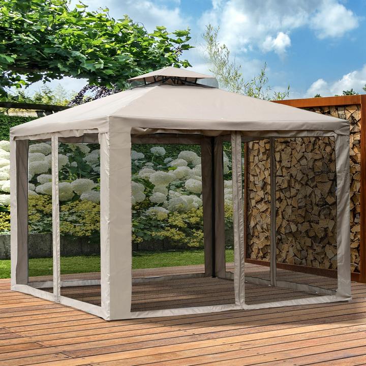 Produktbild Outsunny Gartenpavillon mit Moskitonetz (295 cm, 295 cm)