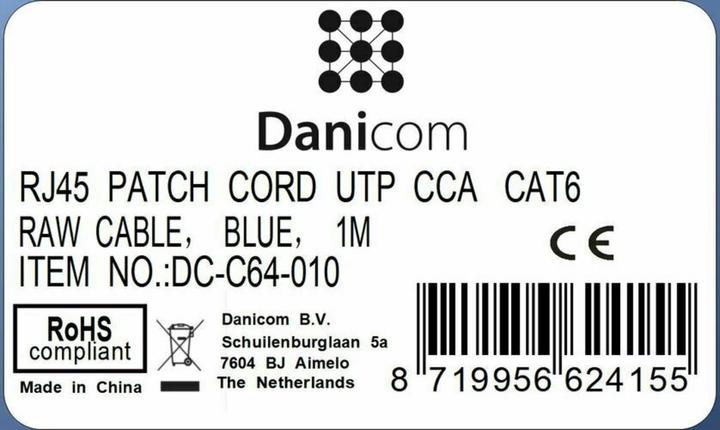 Produktbild Dsit CAT 6 Netzwerkkabel U/UTP (CAT6, 1 m)
