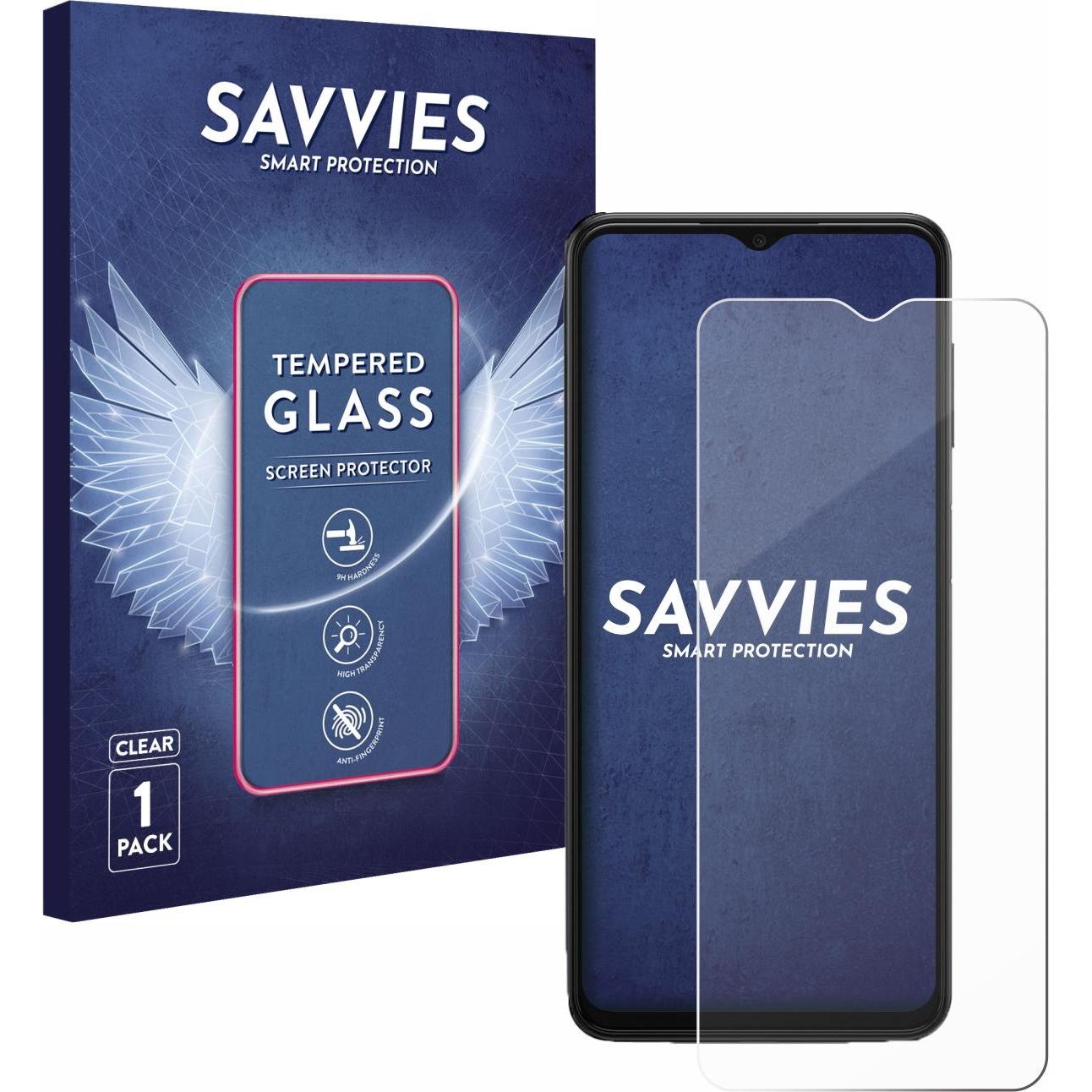 Savvies Panzerglas Hartglas Displayschutz (1 Stück, Samsung Galaxy A13 5G), Smartphone Schutzfolie, Transparent