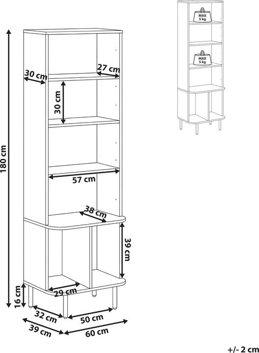 Produktbild Beliani Bradley (60 x 40 x 180 cm)