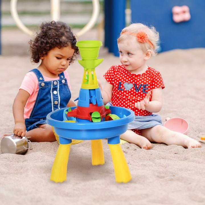 Actual product image Homcom Children's sandbox table with 21-piece accessories