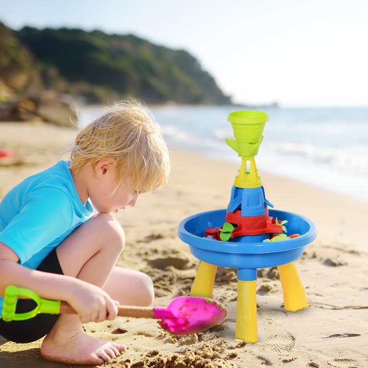 Actual product image Homcom Children's sandbox table with 21-piece accessories