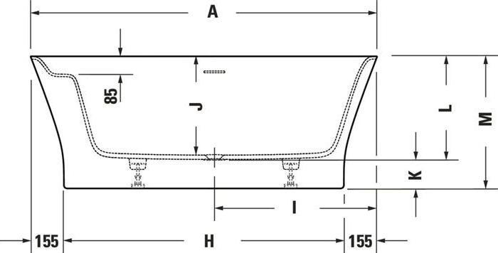 Produktbild Duravit Badewanne CAPE COD 1900x900 1 Rückenschräge Ecke links weiss (205 l, 190 cm, 90 cm)