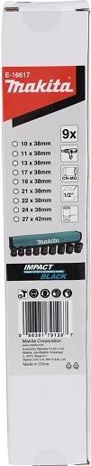 Produktbild Makita E-16617 Screwdriver set 9 pcs. 1/2"x 38-42mm (10, 11, 13, 17, 19, 21, 22, 24, 27mm) (1/2")