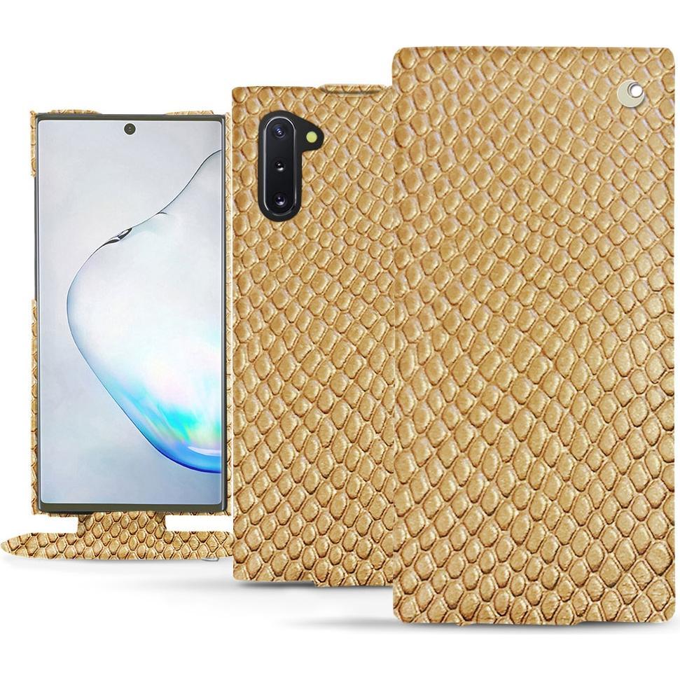 Noreve Lederschutzhülle vertikal (Samsung Galaxy Note 10), Smartphone Hülle, Beige