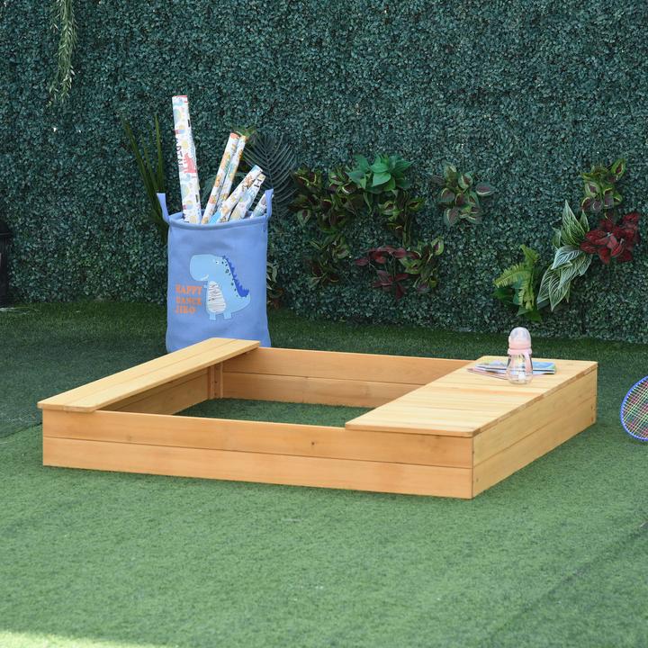 Image du produit Outsunny Bac à sable avec banc et casiers de rangement
