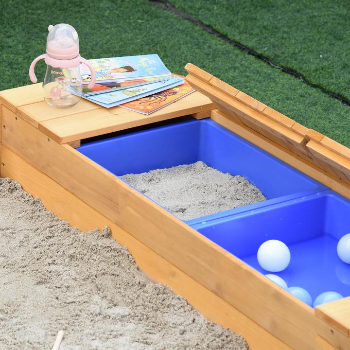 Image du produit Outsunny Bac à sable avec banc et casiers de rangement