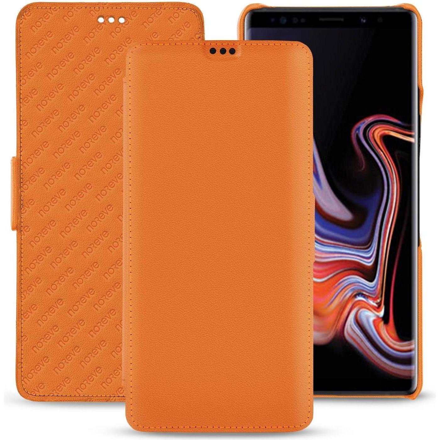 Noreve Lederschutzhülle horizontal (Samsung Galaxy Note 9), Smartphone Hülle, Orange