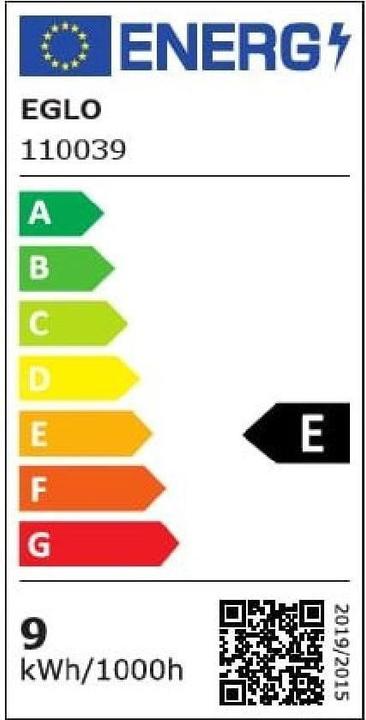 Energy Label EGLO Illuminant (E27, 9 W, 1055 lm, 1 x, E)