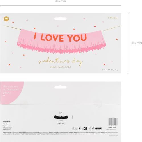 Produktbild Partydeco Banner I Love You, 150x30 cm, mix (1 pkt / 1 pc.) (1 Stück)